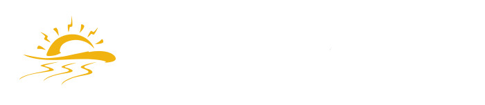 Yellow sunrise over water logo