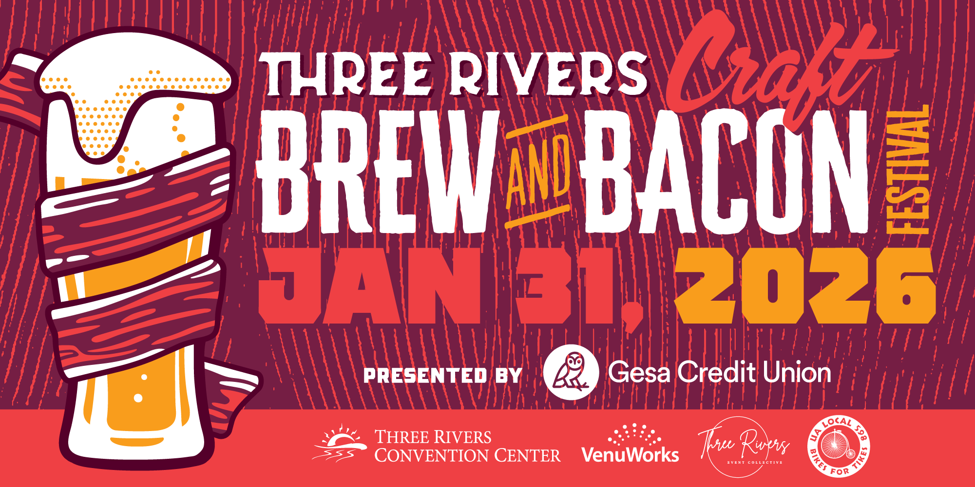 Three Rivers Brew and Bacon Festival poster