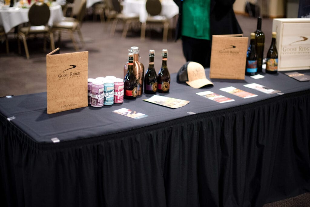 Display table with Goose Ridge products